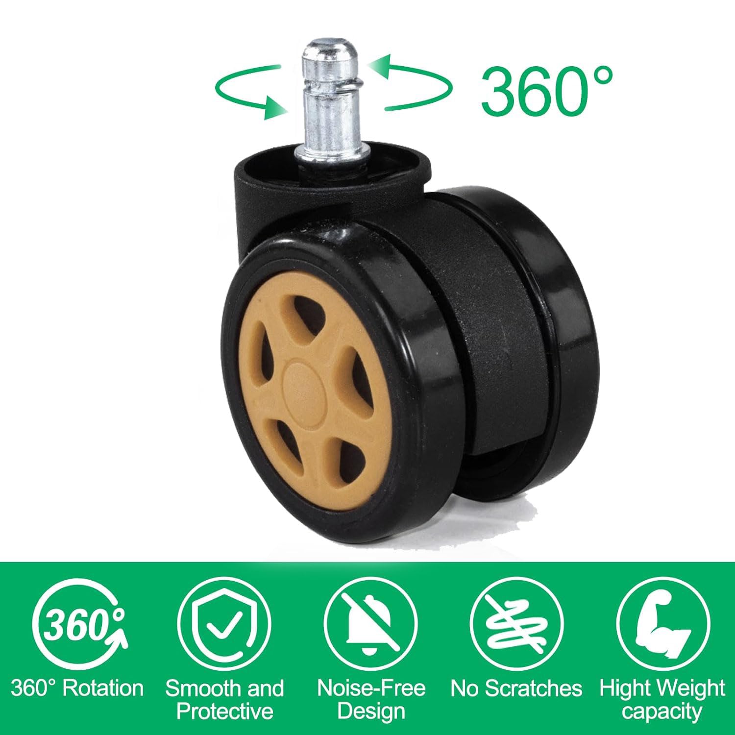 Route Per Mobili Ruote Per Sedia Ufficio Set Di 5 Ruote Universali Per Sedie Da Ufficio - Gomma Silenziosa, Adatte A Tutti I Pavimenti (perno 11x22 Mm) Set Ufficio Ruote Per Sedie Ufficio - 8