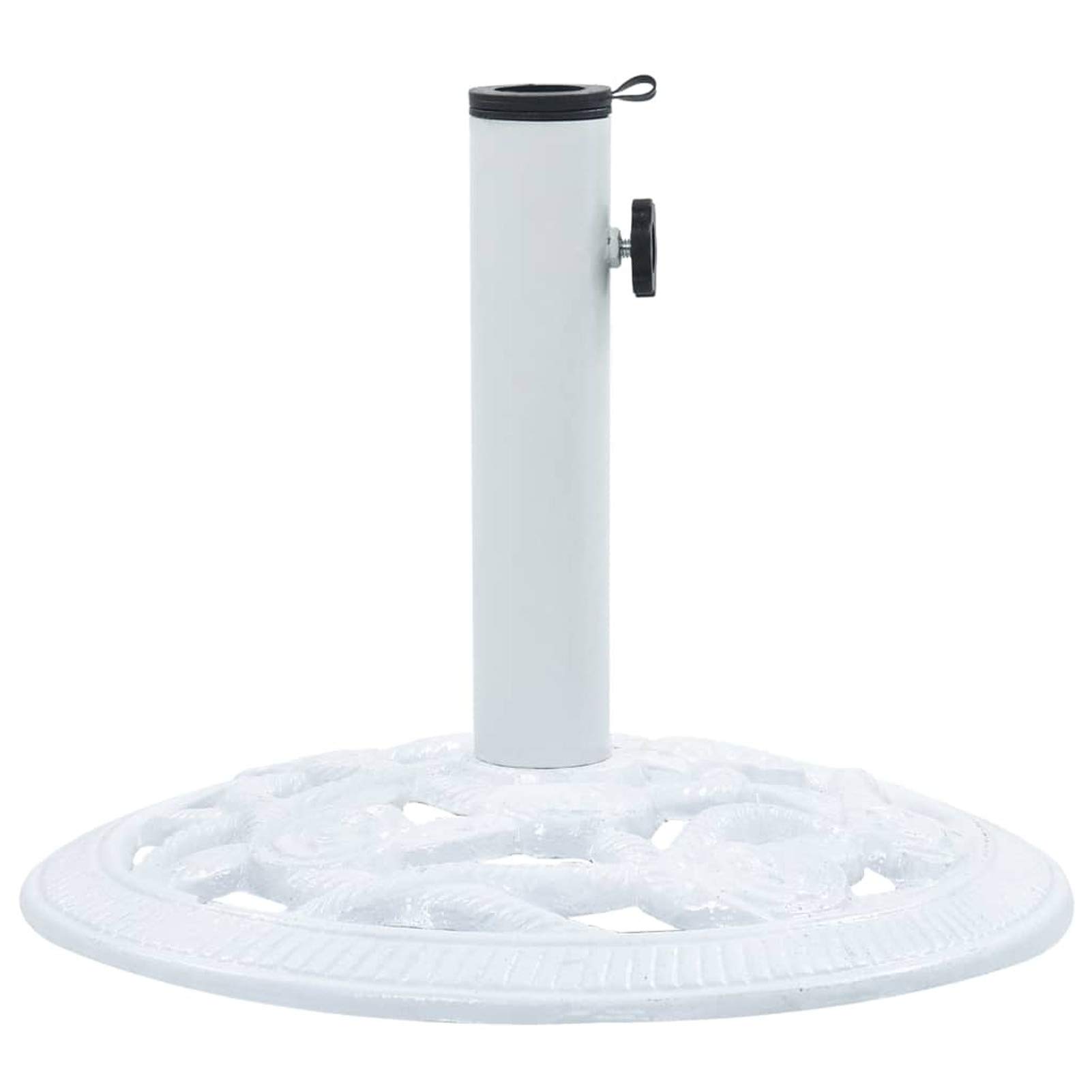 Garden Parasol Umbrella Base,Large Outdoor Umbrella Stand, Umbrella Base White 19.8 lb 15.7" Cast Iron