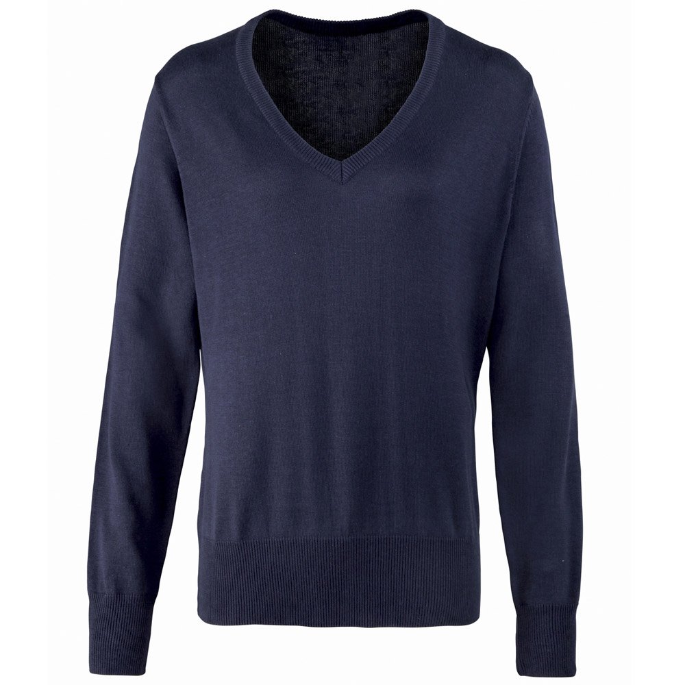 Premier Workwear Ladies V-Neck Knitted Sweater Navy 14