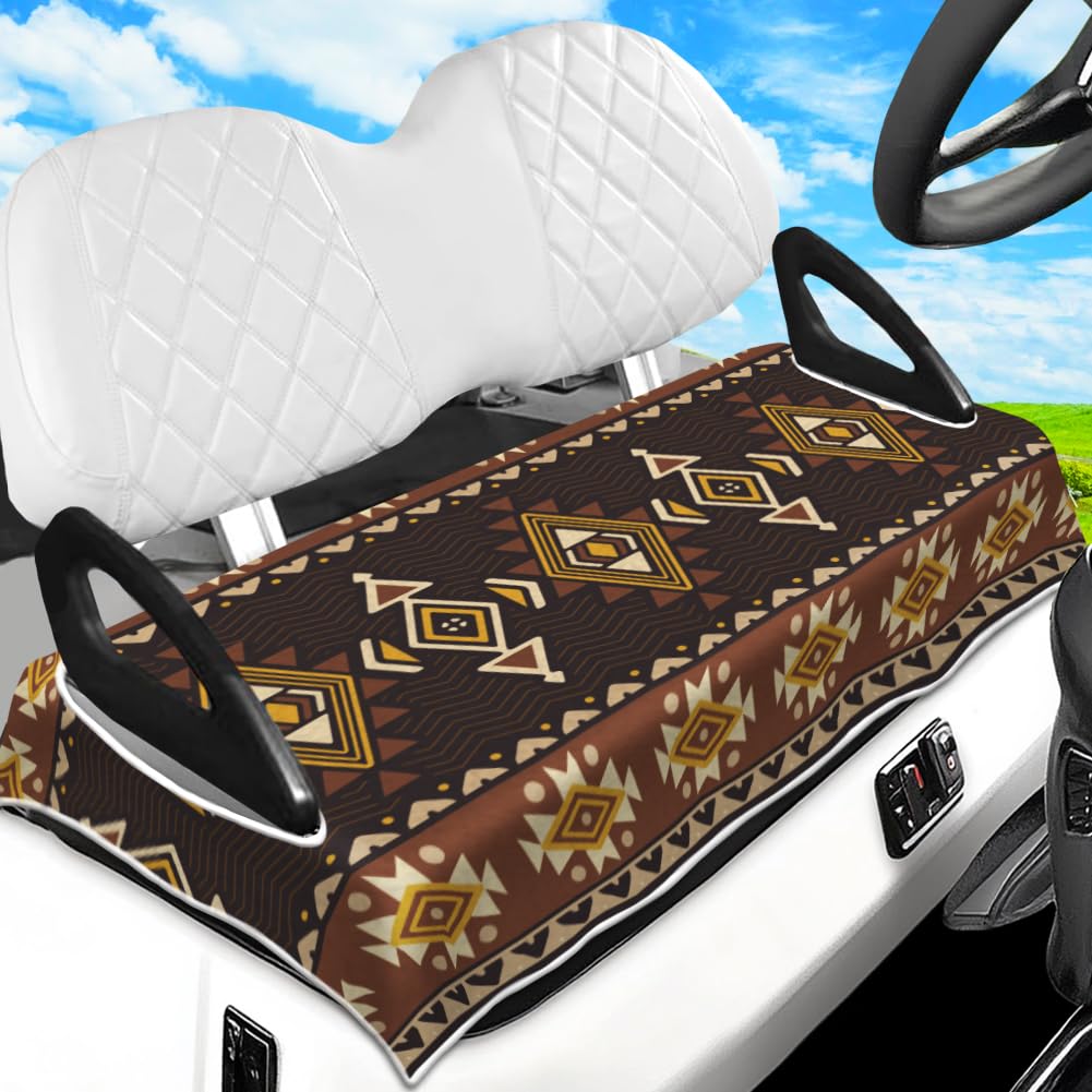 peacoblue Golf Cart Seat Covers Towel Black Rhombus 100% Microfiber 51"x31" Golf Cart Seat Blanket Cushions Golf Accessories Universal Fit for Club Car EZGO Yamaha Precedent 2-Seat Golf Carts