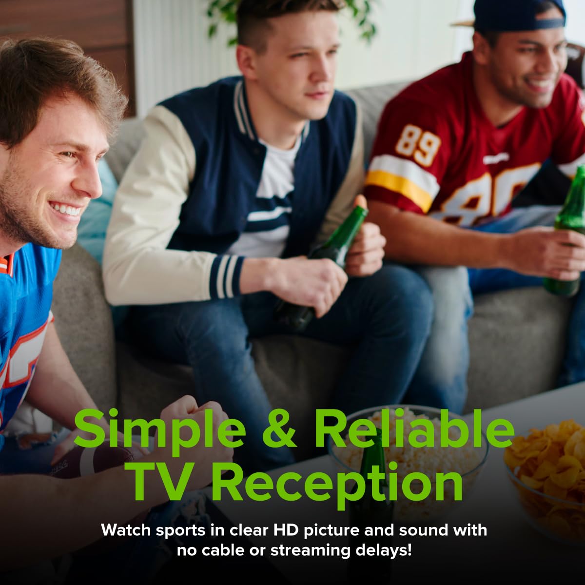 Mohu Gateway Plus - Antena amplificada de TV para Interiores, indicador de señal, Rango de 60 Millas, UHF VHF, multidireccional, 4K UHD, TV NEXTGEN con Soporte, Cable de 10 pies