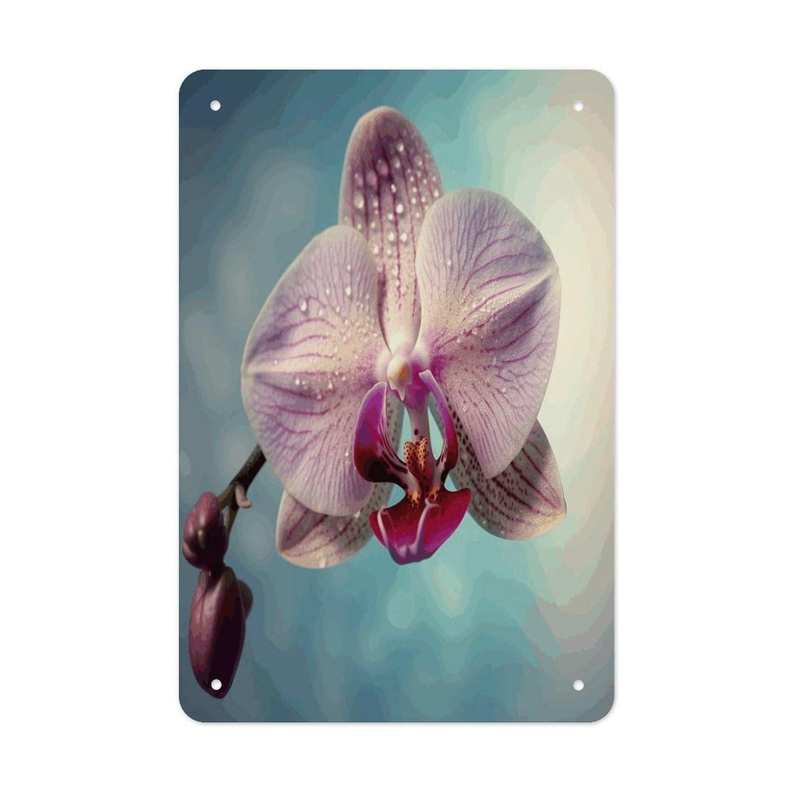 Btcowzrv Style A Blooming Flower Metal Tin Sign Wall Decor Hanging Plaque