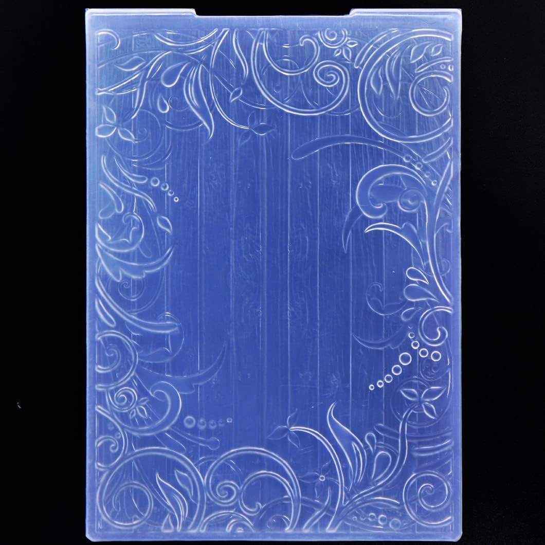 Kwan Crafts 3D Flowers Leaves Background Plastic Embossing Folders for Card Making
