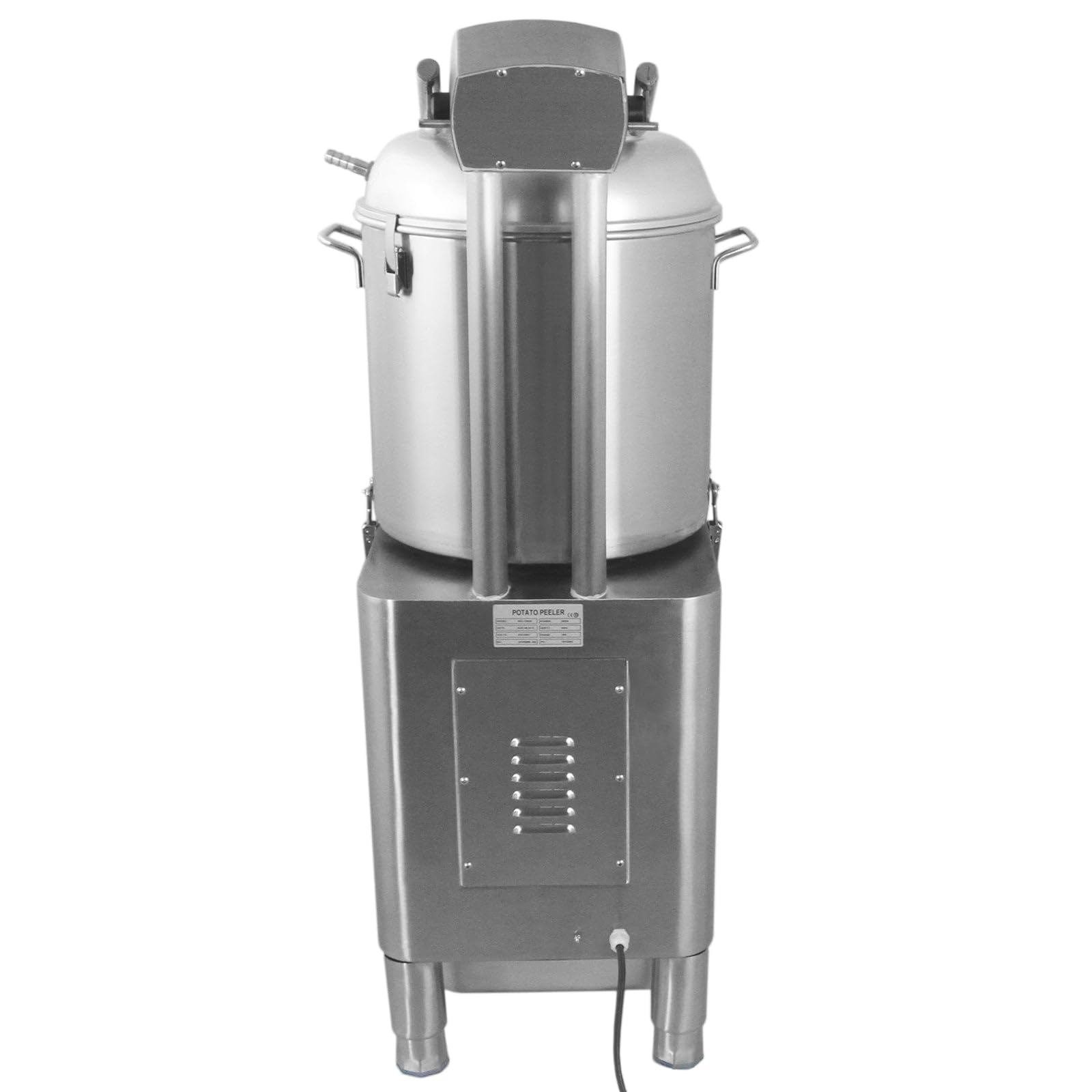 Máquina Peladora Patatas Maquina Pelar Patatas Uso Comercial Doméstico Capacidad 20kg Producción 190kg/Hora Motor 950W Temporizador Sistema Arranque Parada Papel de Revestimiento Abrasivo