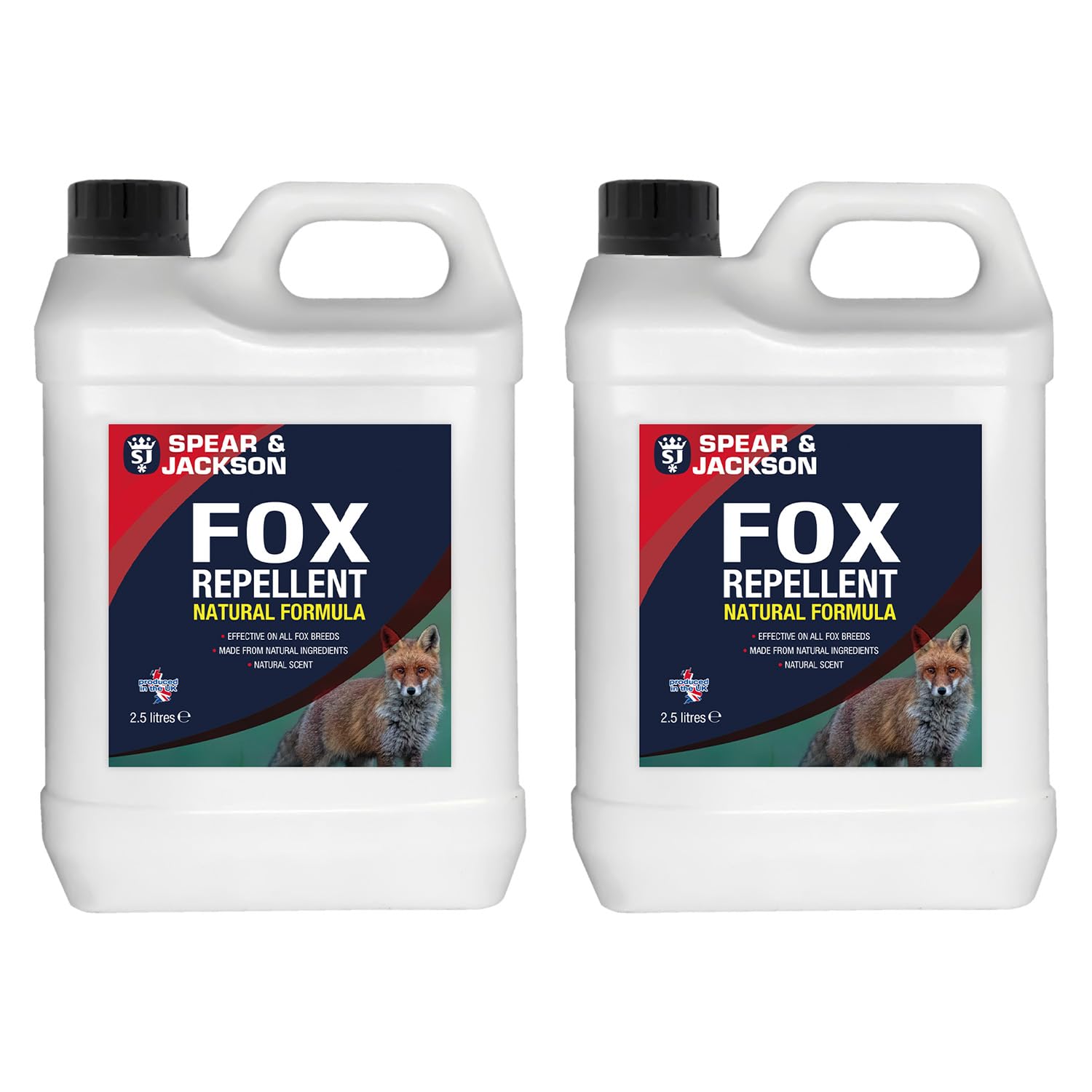 Spear & Jackson Fox Repellent Spray 2 x 2.5 Litre Refill, Garden Protection
