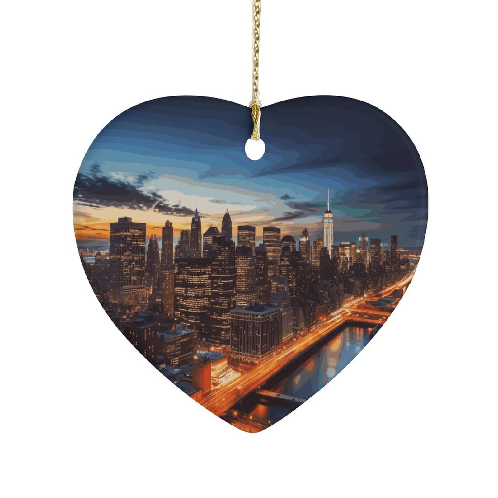 Fekiloot Style New York City Scenery Ceramic Ornament Home Decor Keepsake
