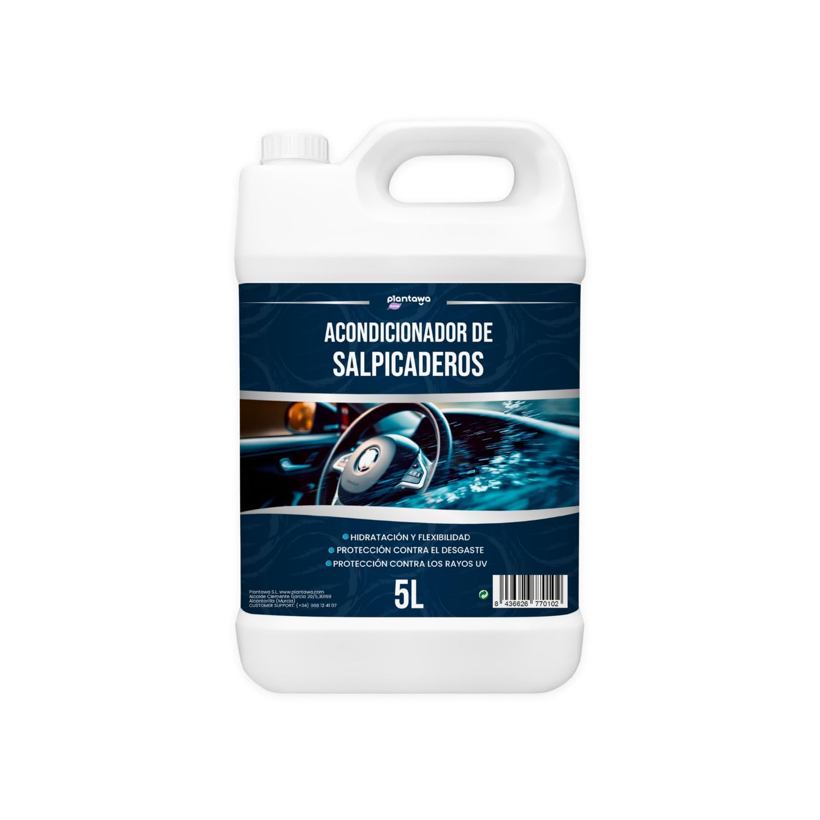 PLANTAWA Acondicionador de Salpicaderos Coche 5L | Hidratador de Plásticos y Gomas | Recupera Color y Protege del Sol | Abrillantador para Interior y Exterior | Anti Polvo y Sin Manchas