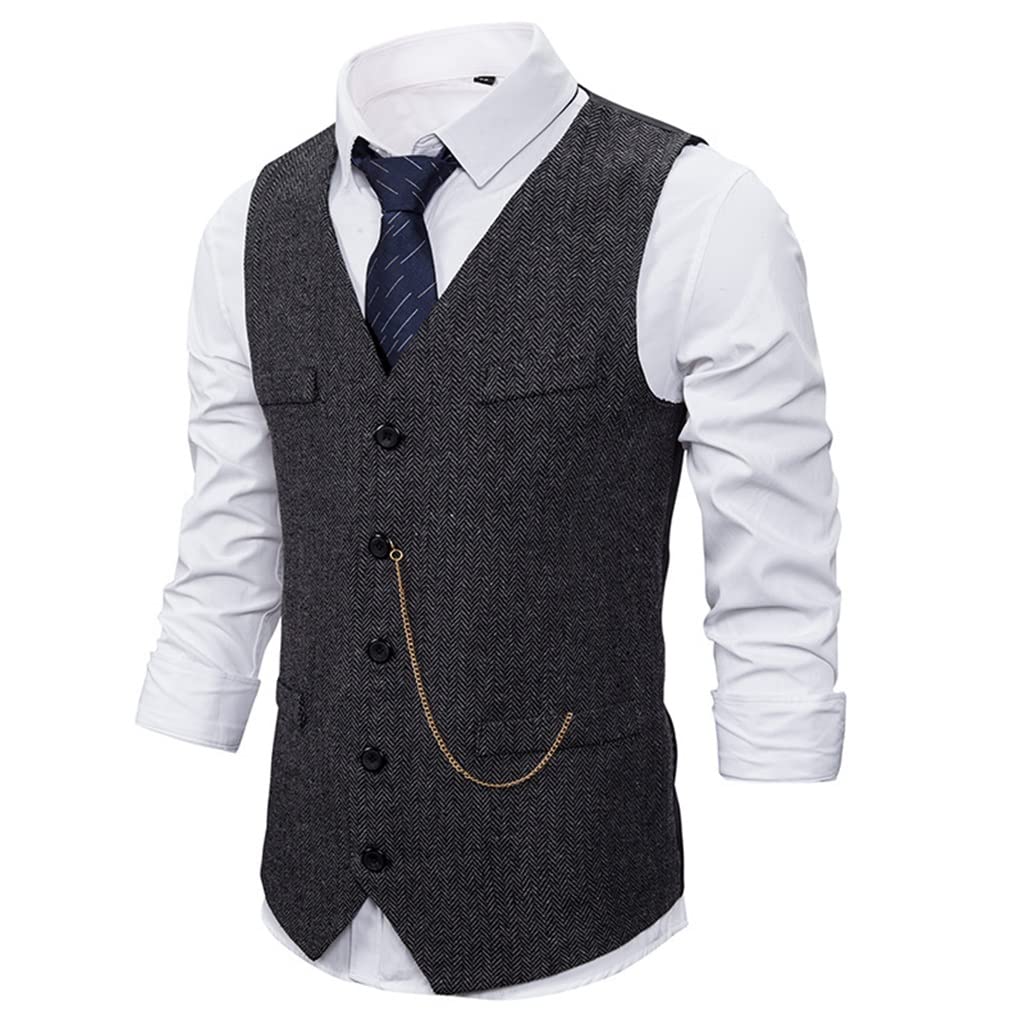 Gilet en Daim Vintage Raffiné à Col en V | Gilet Décontracté Haut de Gamme XL