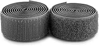 Vista 1 de Cinta de gancho y bucle de 1 pulgada de ancho, color gris oscuro, no adhesiva, 1 yarda de longitud, cinta de nailon gris, juego de sujetadores