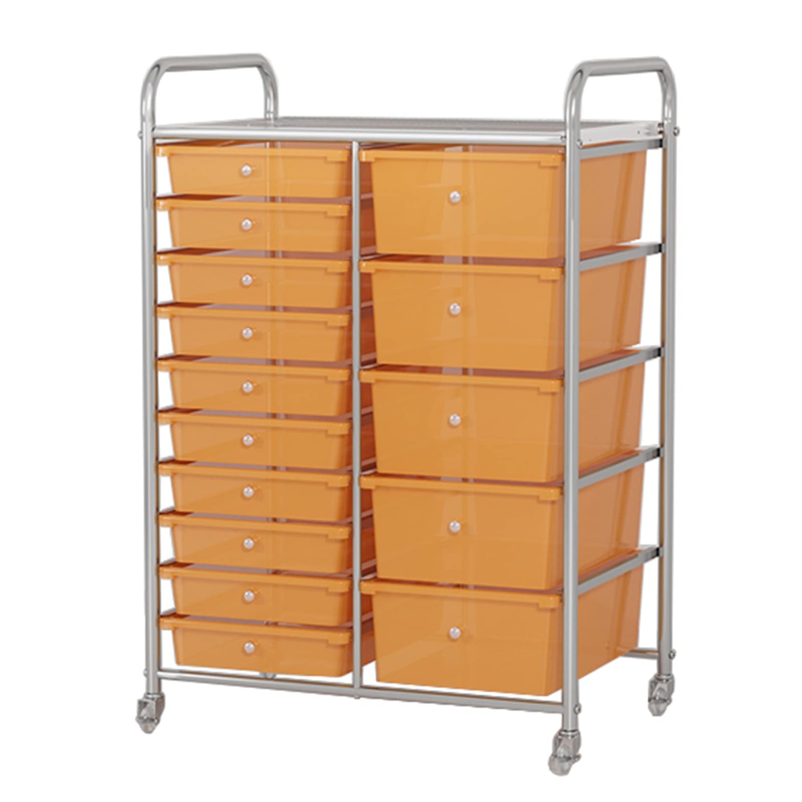 asdchZen Utility Organizer Cart Rolling Trolley Storage Cart With 15 Drawers, Utility Craft Storage Or Office Cart With Wheels, Home Hairdressing Salon Shelving Organize