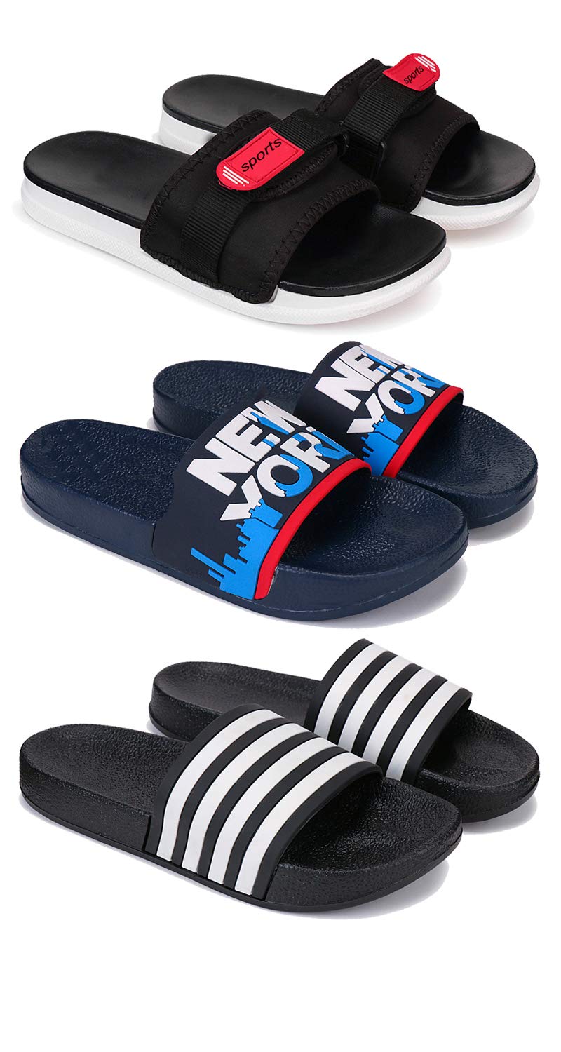 BERSACHE Fashion Perfect Washable Flip-Flop & Slipper, Slides Walking Slipper for Men Pack of 3 (Multicolor, Numeric_7) (B08J861DMB) Amazon Price History, Amazon Price Tracker