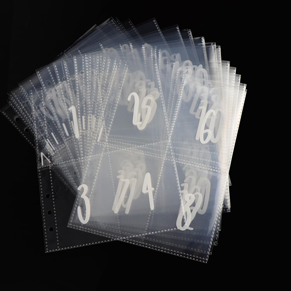 25-Piece A5 Clear Envelopes Pre-Numbered 1-100 For Money Saving Challenge - 6-Ring Binder Inserts, 2.64"x3.62" Pockets - View #8