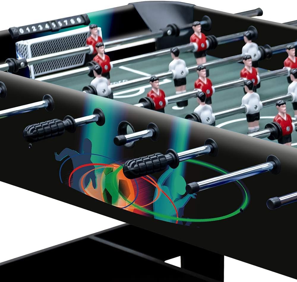 Carromco Tucana-XT Tischkicker in Schwarz | Kompakter Familien Kicker | STABILER FAMILIEN-KICKER 122x61x83cm: Kickertisch für Kinder, Jugendliche & Erwachsene. Inkl. 2 Bällen mit 32mm Durchmesser