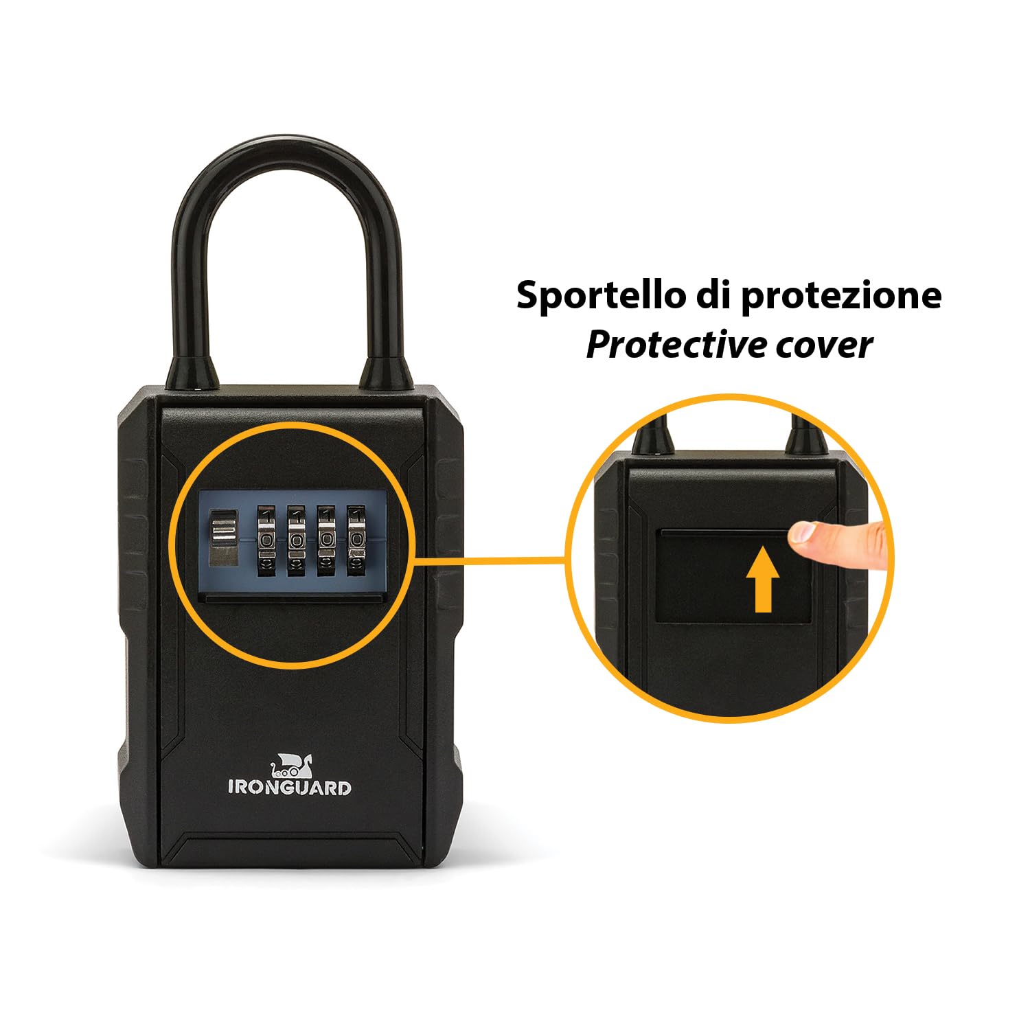 Key safe. Large model with padlock. Black