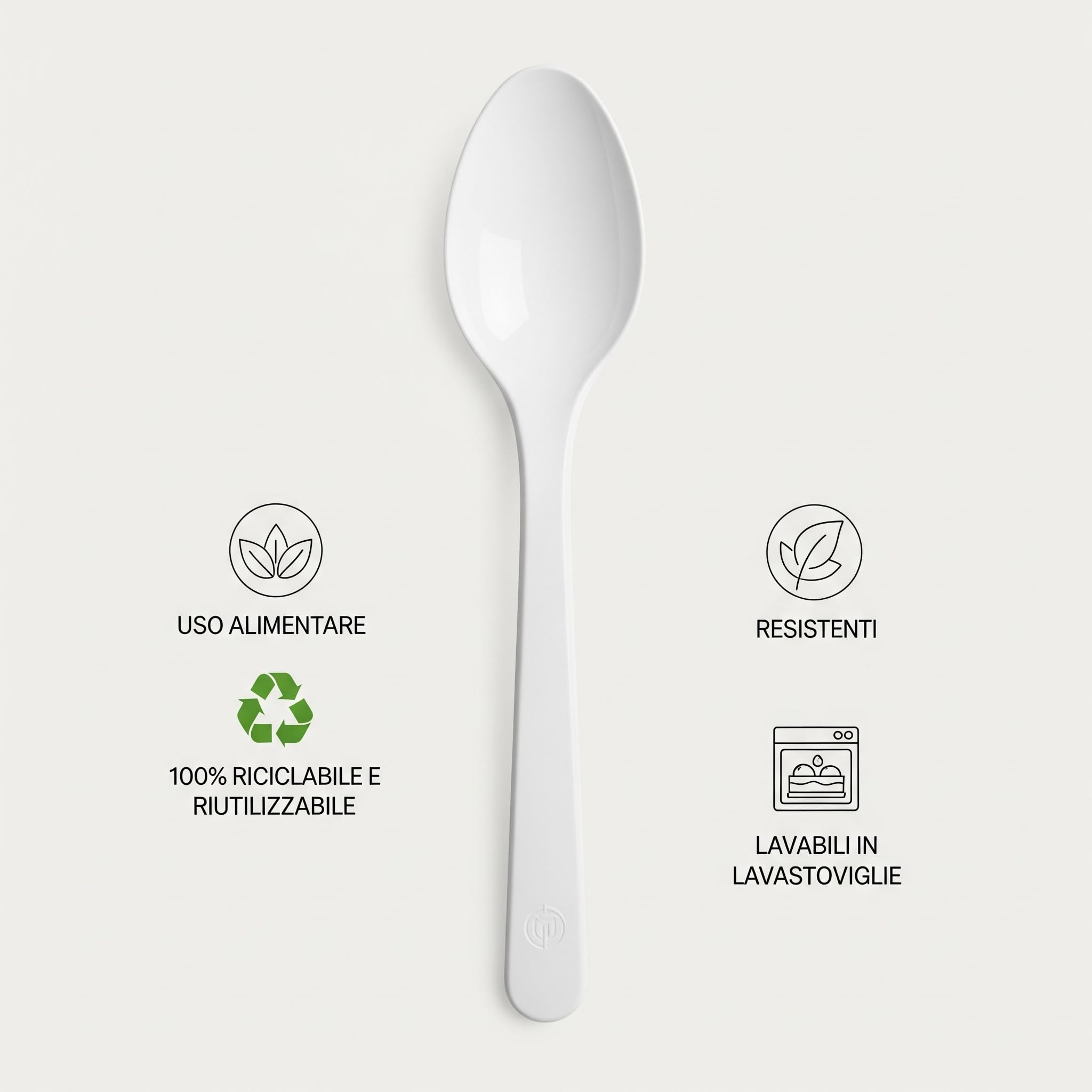 HYPER form 200 Cucchiaini in Plastica Bianchi Riutilizzabili per Aperitivo e Dessert