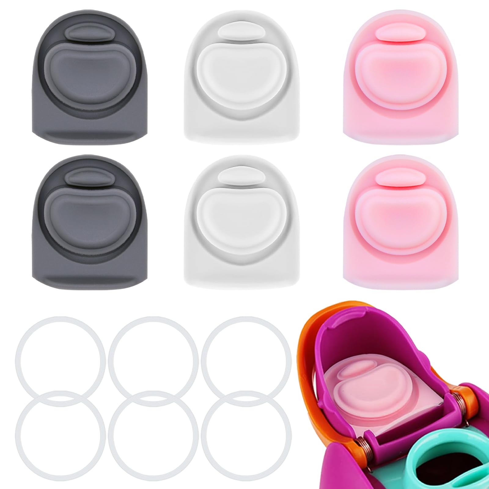 ZONBBEE 6 Sets Replacement Stopper and O Ring Gasket Compatible with Owala FreeSip 24oz 32oz,Water Bottle Lid Insert Cap Rubber Seal Parts for Owala 16/19/24/32/41oz Mouth Piece Accessories BSV1 โ image 1