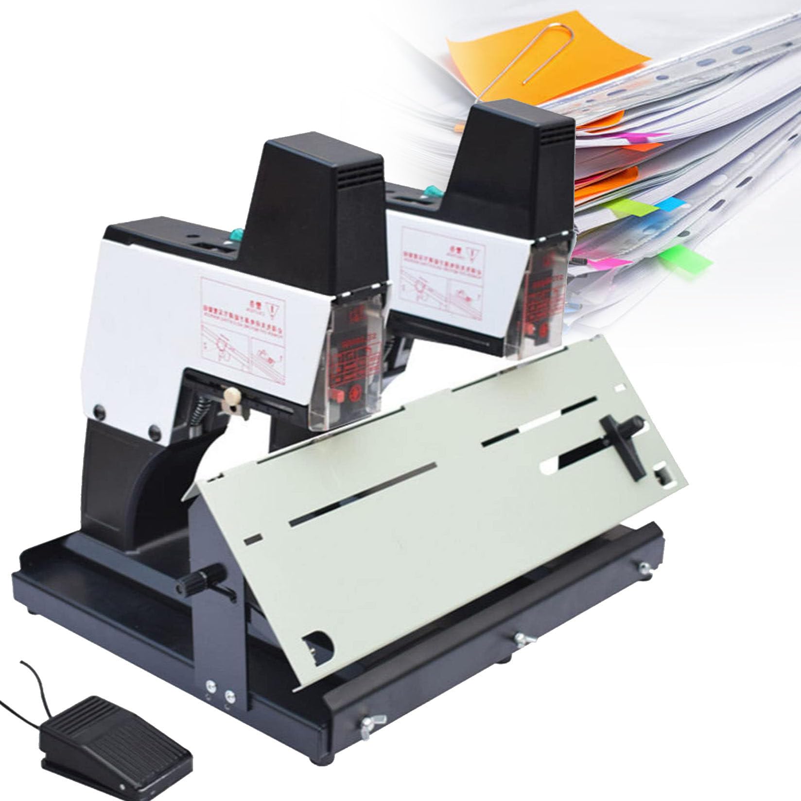 Cucitrice elettrica automatica a doppia testa, forza 9 livelli, capacità 40 fogli, pedale, per casa, scuola, ufficio