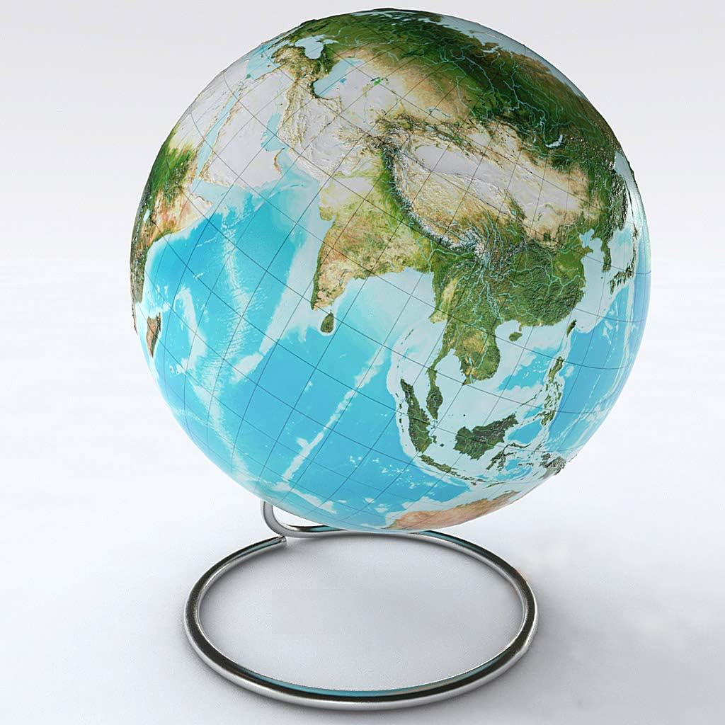 Raised Relief Globe of The Earth 54 Inch Diameter
