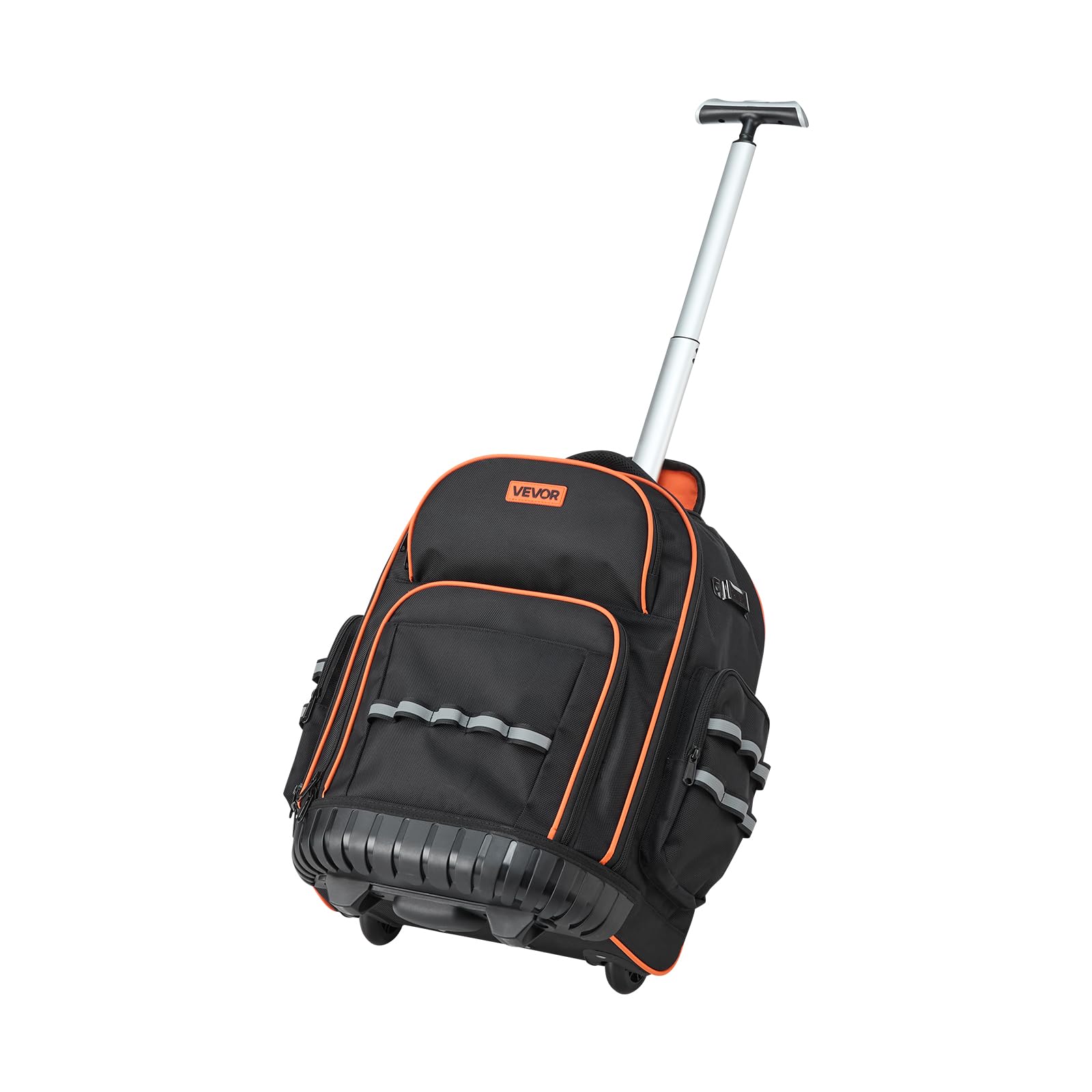 VEVOR Zaino Portautensili con Ruote, Capacità 50 kg, Borsa Portautensili con Ruote da 45 Tasche, Maniglia Telescopica Regolabile e Base Stabile, Organizzatore per Borse per Edilizia, Meccanico