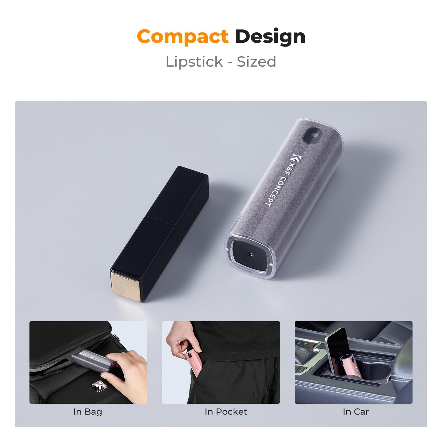 K&F Concept 2-częściowy zestaw do czyszczenia ekranu, do telewizora, laptopa, komputera, telefonu komórkowego, tabletu i czyszczenia wyświetlacza samochodowego, spray dwa w jednym i ściereczka z