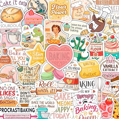 100Pcs Baking Stickers, Bakery Stickers for Water Battles — Baking Gifts for Bakers — Bakery Party Supplies - Gift for Women & Men