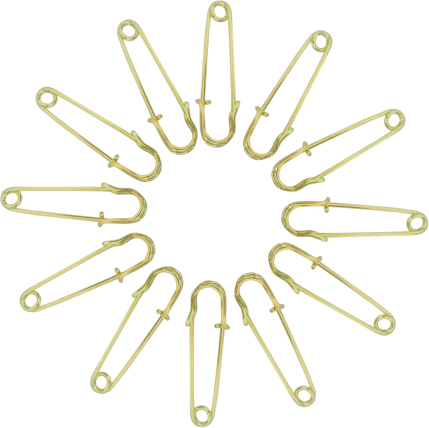 30 Pcs Large Safety Pins 2 Inch Heavy Duty, Gold Metal Safety Pins for Blankets, Clothes, Crafts, Leather & Canvas, Sturdy Big Safety Pin for Daily Use & Festive Needs