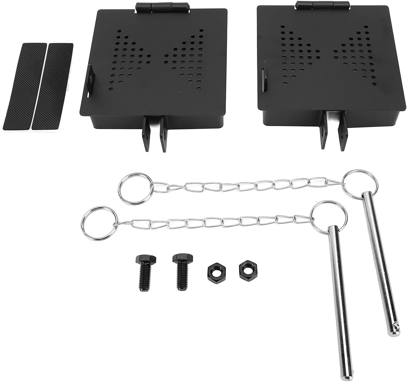 RV Bumper End Cap, 4 Inch Square Bumper Plug with Vent Holes, Carbon Steel Sewer Hose Holder, Secure Fit Buffer bar Cover for Travel Trailers and Motorhomes