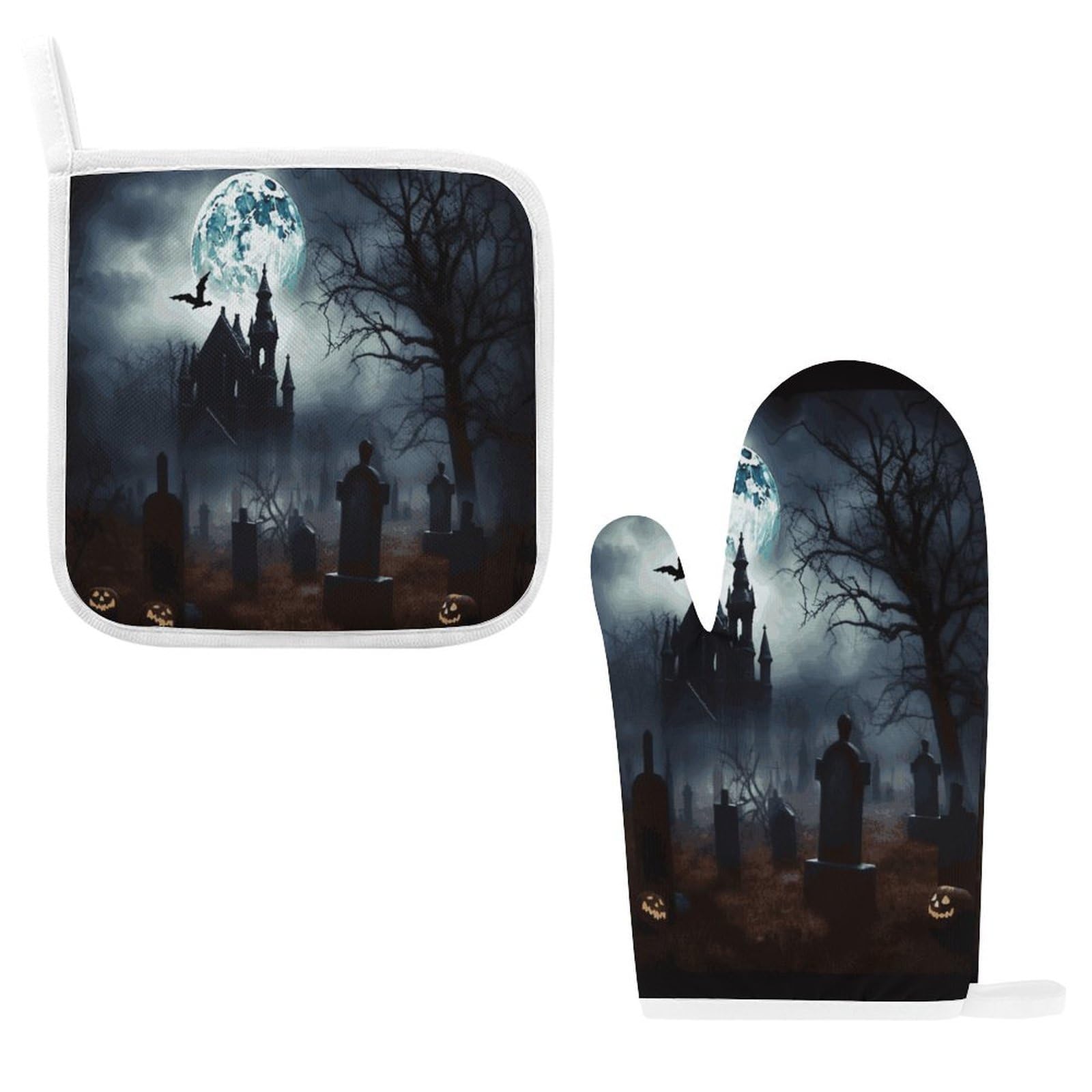Fodpand Style Gothic Happy Halloween Oven Mitts And Pot Holders Sets