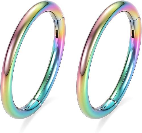 AROWRO - Aro de acero quirúrgico y circonita cúbica con bisagras, calibre 20G, 18G, 16G, 14G, 12G, 10G, 8G de 1564, 516, 2564 y 1532 pulgadas para