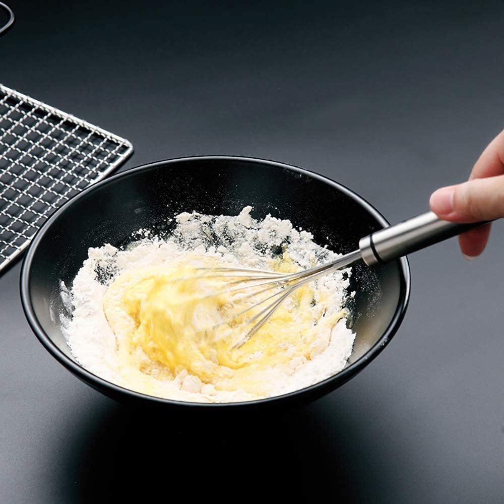 Batidora de Mano, batidor de Huevos de Acero Inoxidable 304 - Crema Batida Manual, batidor de Huevos batido, Mantequilla de Clara de Huevo, horneado pequeño para el hogar