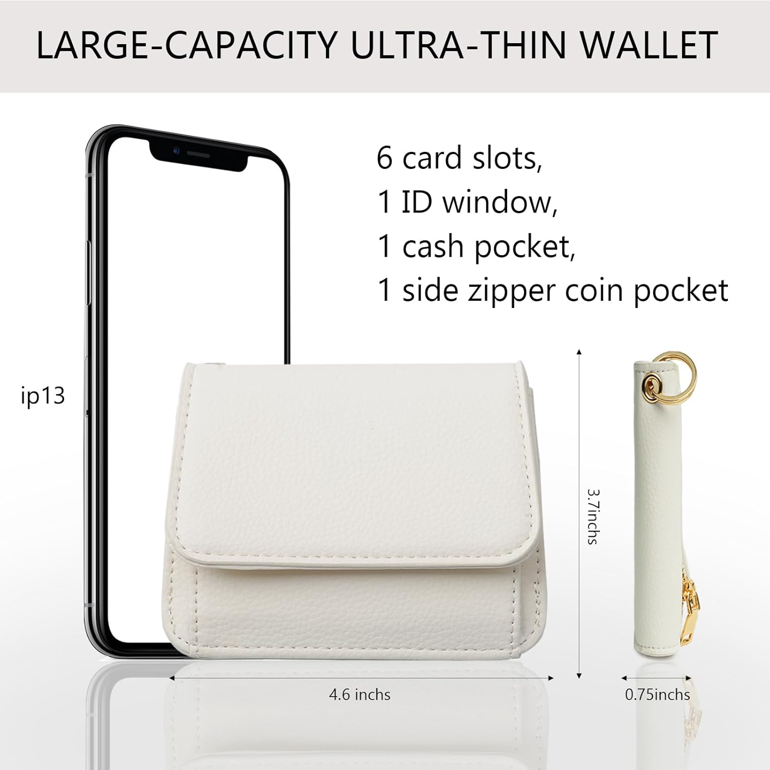 Sunpour Keychain Wallet RFID Wristlet Wallets for Women,Small Wallets Woman Key Chain Wallet with Coin Pocket and Id Window - Image 3