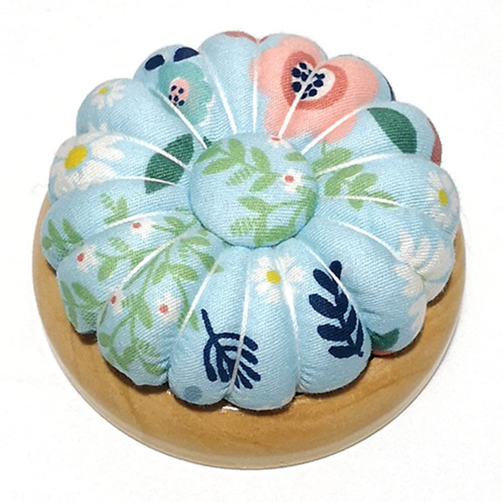 Coussin à épingles DINESA socle bois n°4 support stable aiguilles et broches