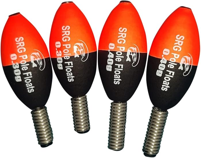 SRG Pole Floats Jigger Floats Pack of 4 (2 x 0.3g Red Tip / 2 x 0.4g Red Tip) Amazon.co.uk