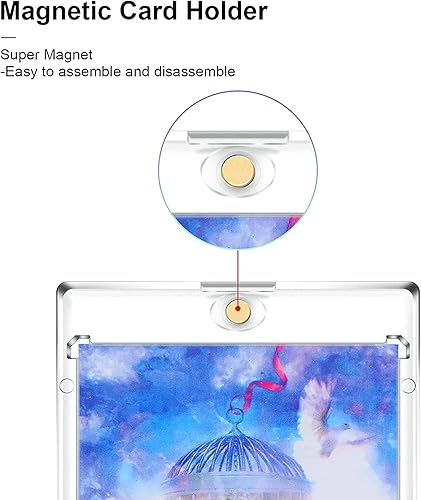 Miniatura 7 de Paquete de 5 Funda magnética para tarjetas de béisbol con protección UV de 35 puntos, para tarjetas de intercambio, tarjetas de béisbol (5)