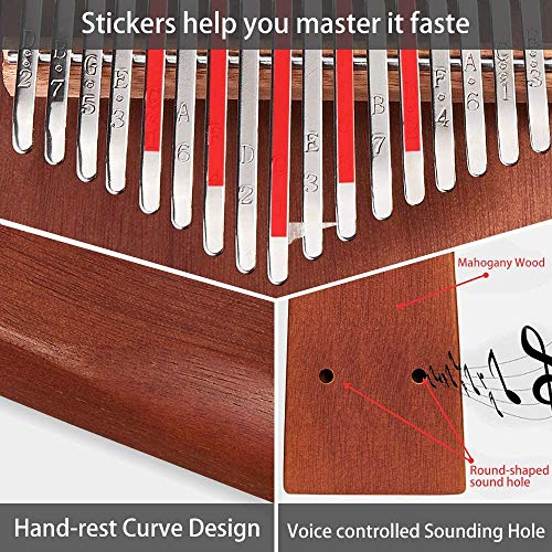 SANMONK Kalimba – 17 touches – Piano en bois massif – Pour enfants et adultes – Idée cadeau de Noël - Les Beatles, Paul McCartney, John Lennon, RIngo Starr, George Harrison SANMONK Kalimba - 17 touches - Piano en bois massif - Pour enfants et adultes - Idée cadeau de Noël – Image 4