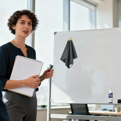 Miniatura 7 de loukin Paquete de 4 paños de limpieza magnéticos de pizarra blanca, paño de limpieza de borrado en seco para uso en aula, hogar y oficina,