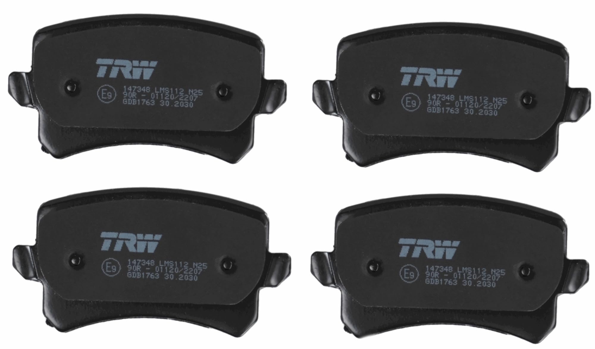 TRW GDB1763 Brake Pad Set of 4 for Volkswagen Tiguan (5N_) 2007-2018 Rear Axle and other vehicles