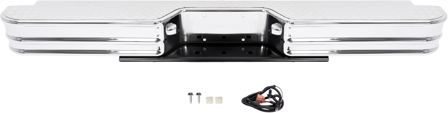 KUAFU Rear Bumper Compatible with 1967-1991 C/K Fleetside 1978-1985 Ram charger 1978-1998 Ford Bronco F250 F350HD Styleside (Compatible with 21000 Fey vehicle specific mounting kit)