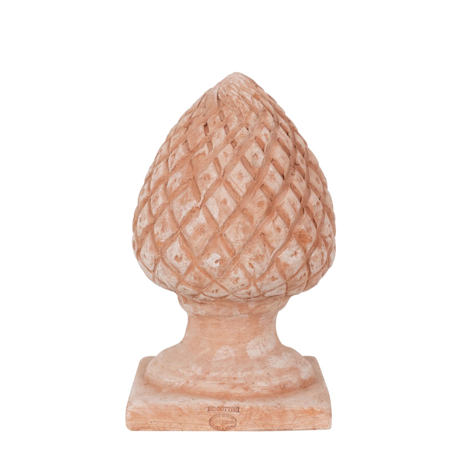 Biscottini Pigna decorativa in terracotta 27x15x15 cm | Pigne decorative grandi da esterno Made in Italy | Decorazioni casa e giardino