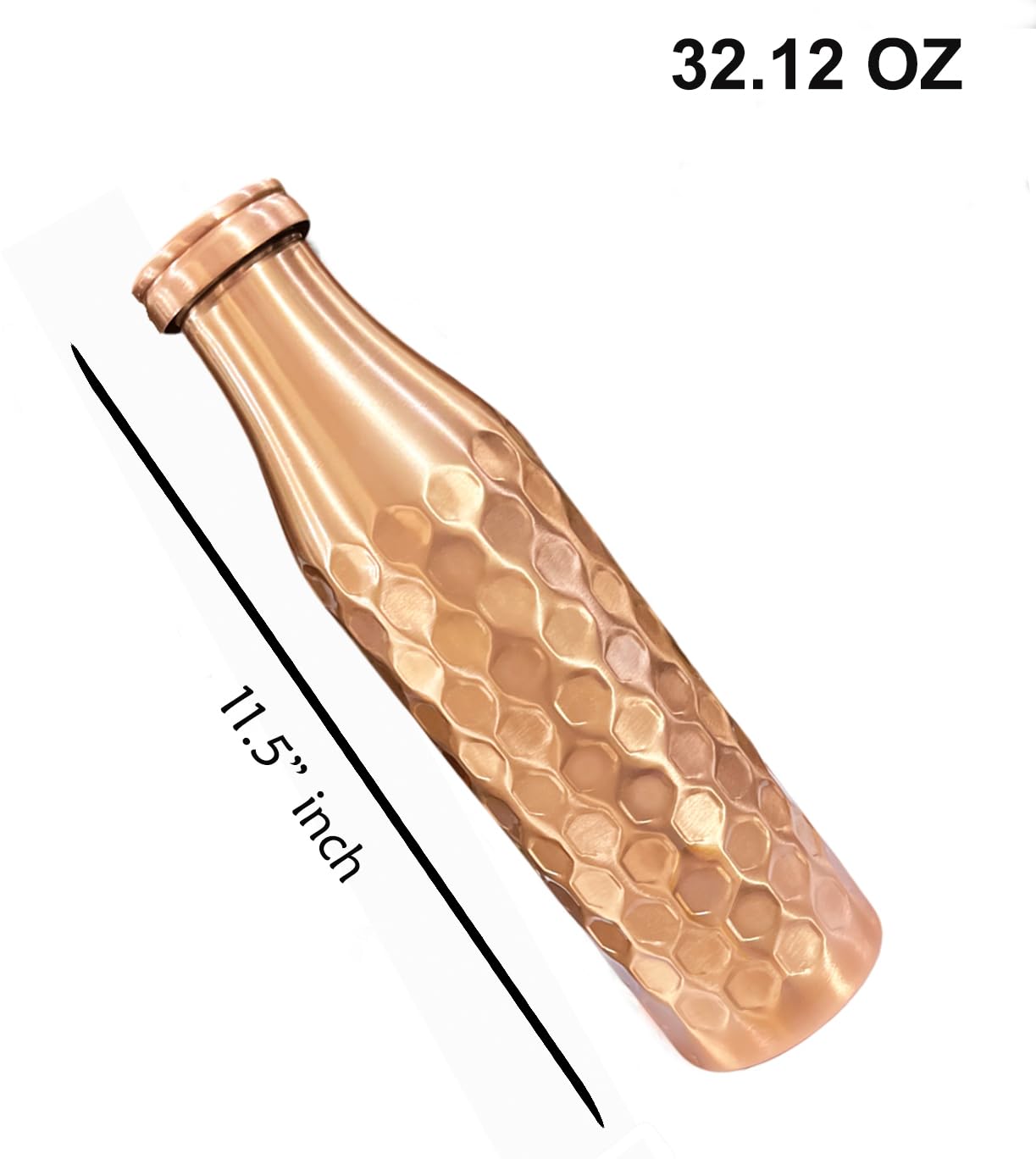 Kupfer-Wasserflasche Von Perilla Home – 100% Reines Kupfer, Auslaufsicher – Für Gesundes Trinken, Yoga & Fitness