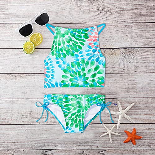 Betadog Girls Tankinis Two Pieces Swimsuits Beach Sport Bathing Suit Set for 2-12 Years Old Kids (Green, 10 Years)4