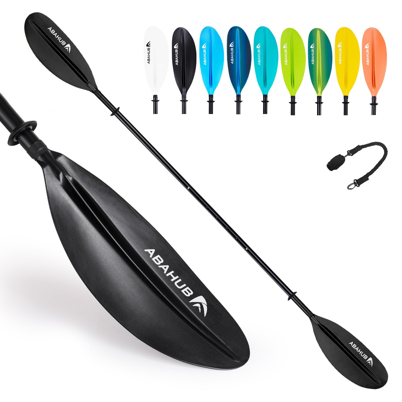 Pagaia Kayak Regolabile in Alluminio 220-240 cm con Remi Doppi per Kayak Barca Canoa Nero/Bianco/Blu/Verde/Arancione/Giallo/Turchese