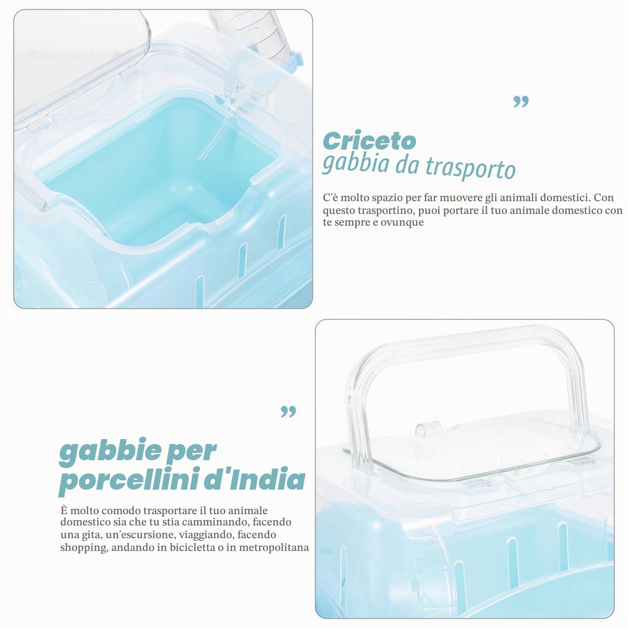 Toddmomy Gabbia Per Criceti Trasparente Con Tetto Panoramico Custodia Da Viaggio Robusta E Spaziosa Per Piccoli Animali Come Criceti E Topi 8.86X6.69X6.50In Trasportino Sicuro Per Esterni