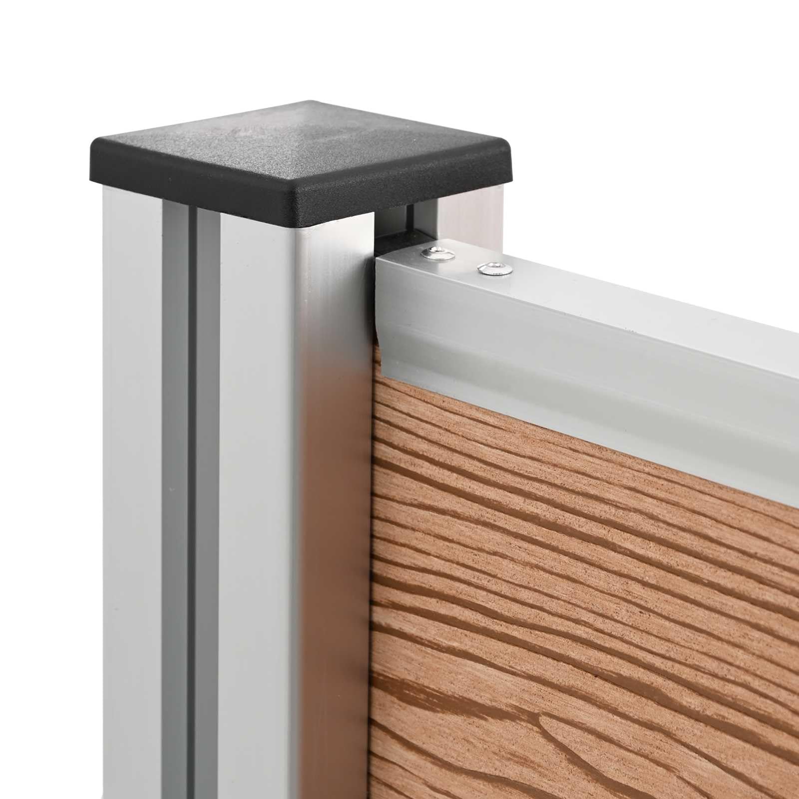 Mülltonnenzaun Braun 85 x 85 x 115 cm aus Aluminium und WPC, wetterfest, erweiterbar, stabile Mülltonnenbox für Garten, Vorgarten, Terrasse und Außenbereich