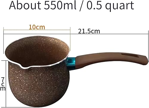Miniatura 2 de Cacerola de 0.5 cuartos de galón, calentador de leche de una sola manija, olla para hervir café, mini sartén para leche, aleación de aluminio,