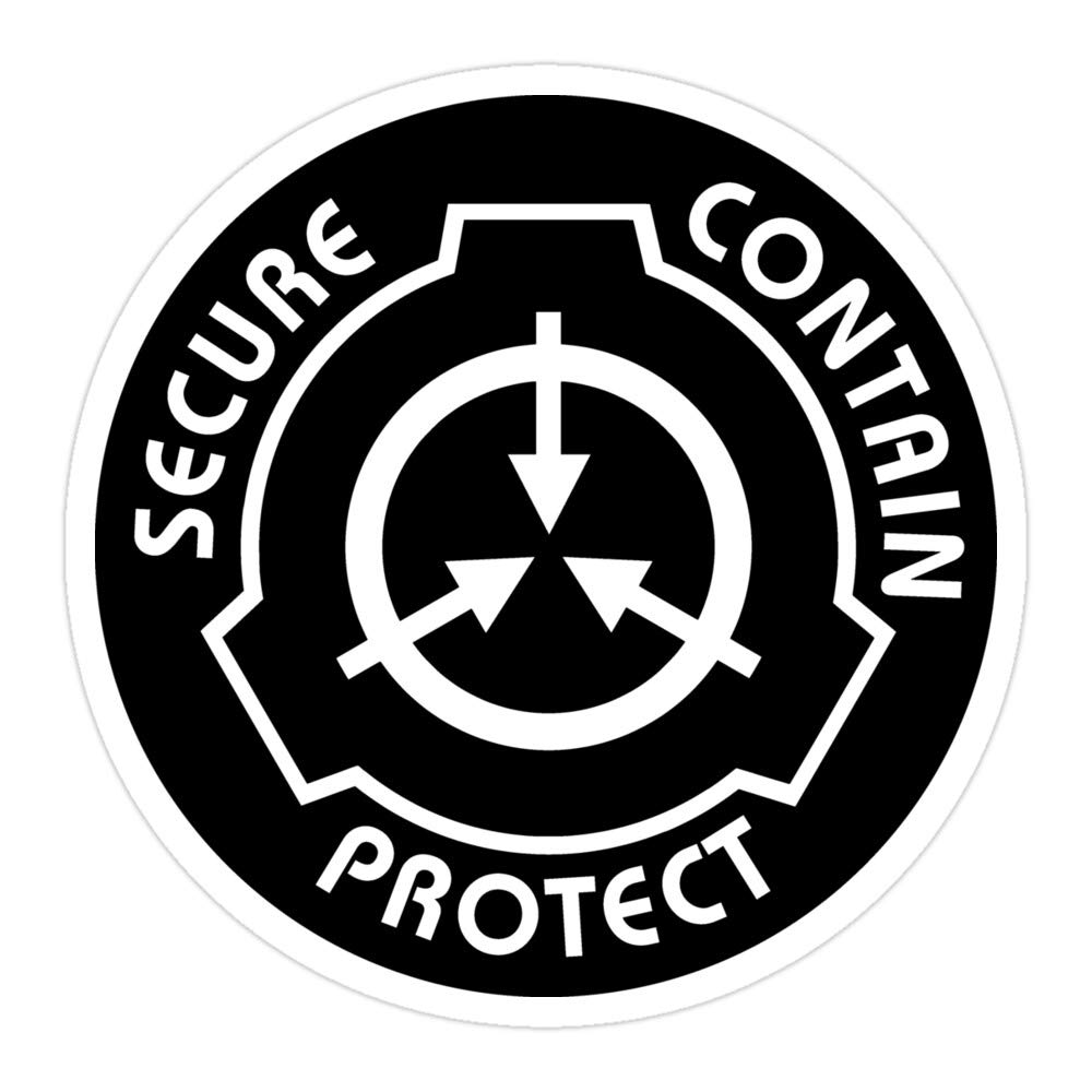 (3 PCs/Pack) Secure Contain Protect SCP Foundation Emblem 3x4 Inch Die-Cut Stickers Decals for Laptop Window Car Bumper Helmet Water Bottle