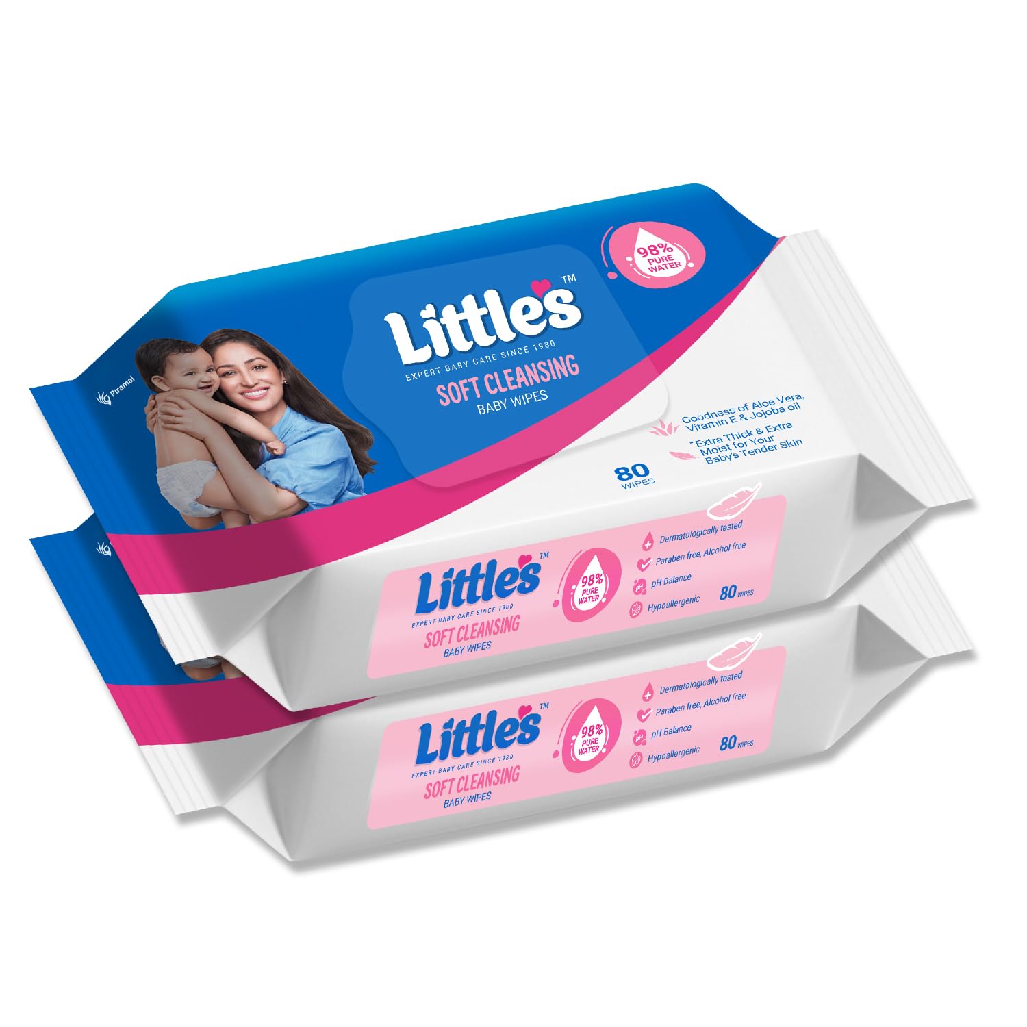 Little's Soft Cleansing Baby Wipes | 80 Wipes x 2 - 160 Wipes | Extra Thick & Moist Wet Wipes for Baby's | Prevents Rashes & Redness with Goodness of Aloe Vera, Vitamin E & Jojoba Oil-picture-32