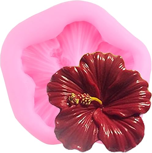 Moldes para fondant de flores de hibisco, molde de silicona para decoración de tartas, decoración de cupcakes, pasta de goma de caramelo de