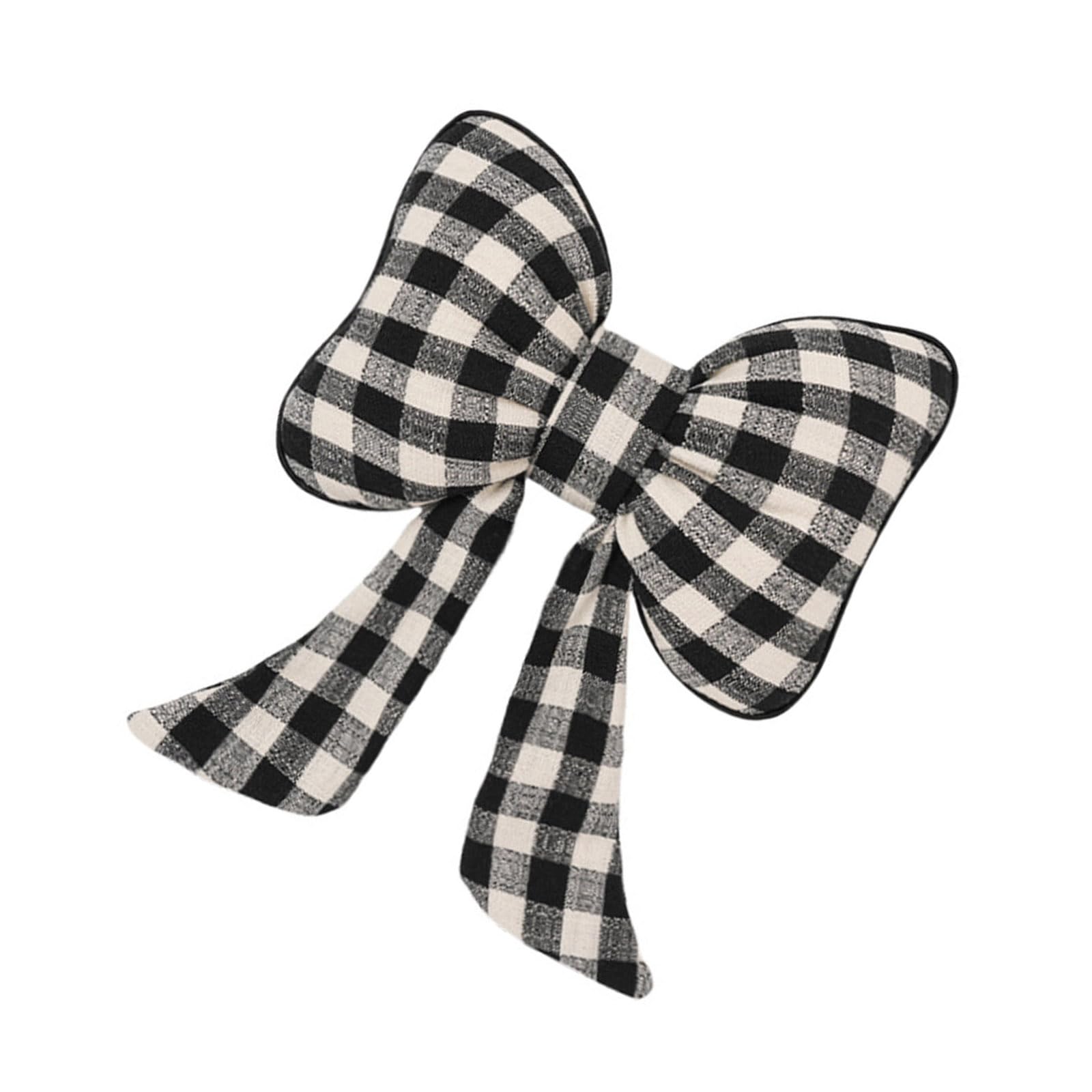 Kangnice Multipurpose Checkered Bowknot Design Car Neck Pillow Headrest Lumbar Cushion Vehicle Seat Sofa Pad Car Headrest Pillow