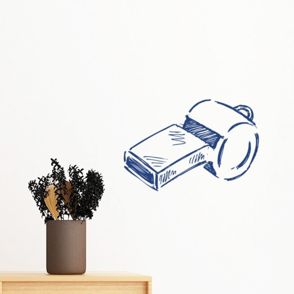 Sticker mural football bleu 100cm en vinyle amovible pour chambre
